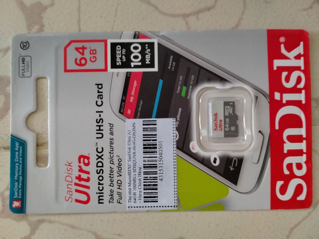 đóng gói cẩn thận, thẻ nhớ 64GB . mở thẻ nhớ 16 GB . lắp thẻ nhớ 64 GB sao cũng vậy, không thêm được chút nào, Thôi xài lại thẻ nhớ củ 16 GB . thẻ nhớ 64 GB mới này cất để dành vậy ... cảm ơn shop nhé