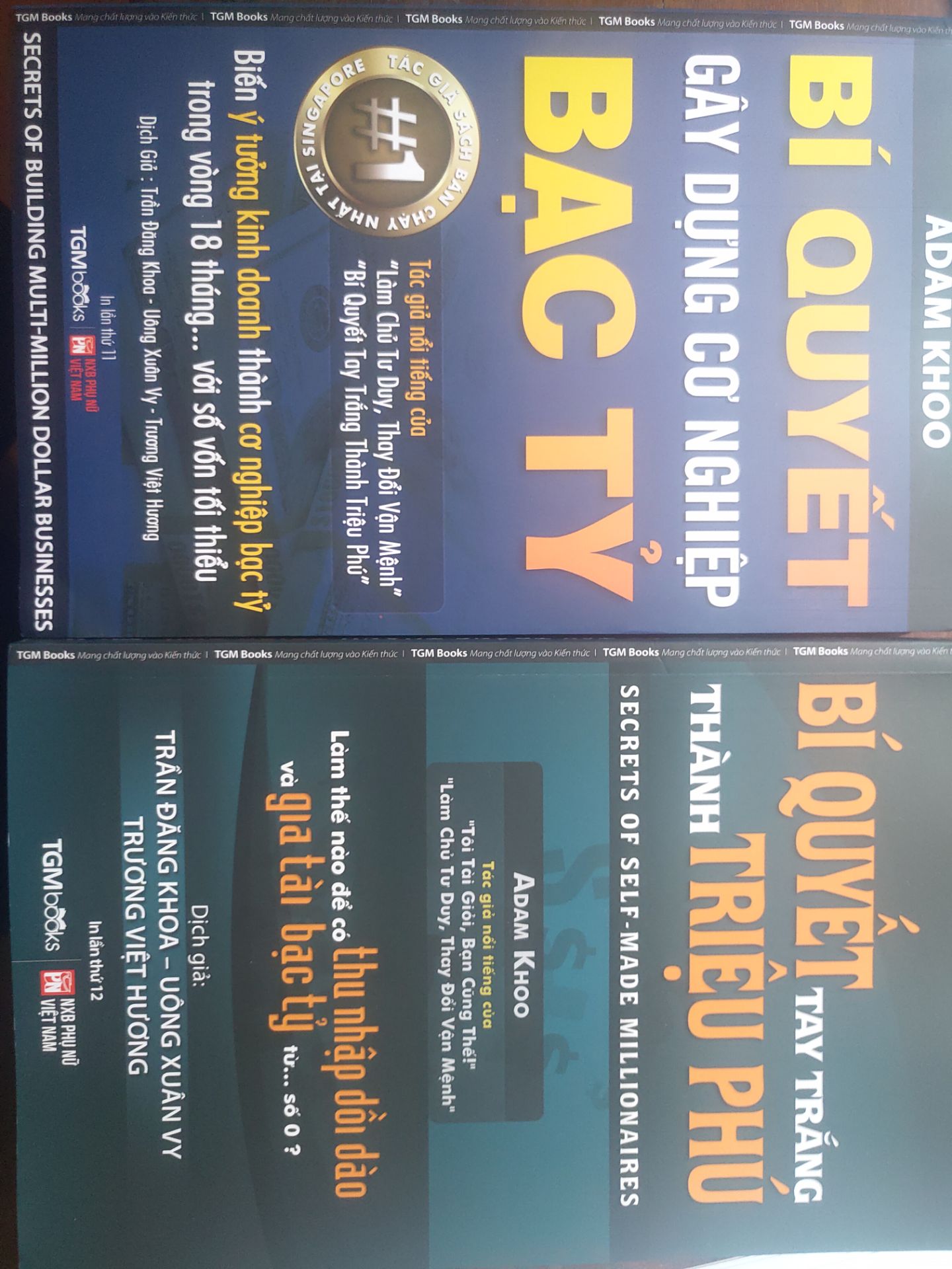 2 quyển sách tuyệt vời của thầy Adam Khoo, một trong những triệu phú trẻ tuổi nhất Singapore(ở tuổi 26).Mong các bạn sẽ tìm đọc 2 quyển sách này🥰.