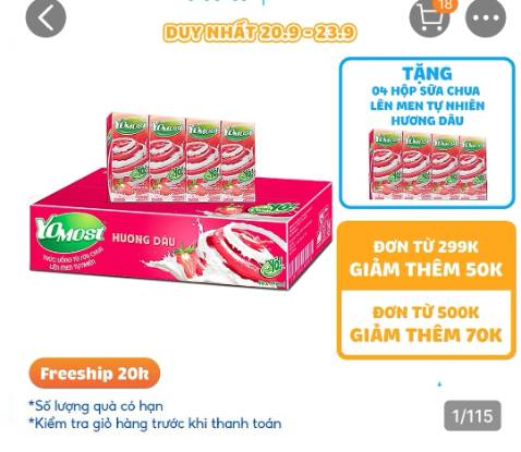 Quảng cáo là tặng thêm 1 lốc nữa và giảm 50k mà ko thấy gì cả. Chấm 2sao để Tiki rút kinh nghiệm, đừng câu khách vậy mà đem lại trải nghiệm ko tốt cho khách hàng