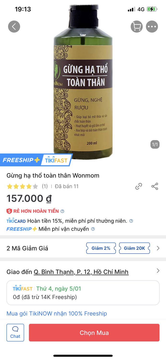 Sản phẩm giao ko đúng như đã đặt. Dầu gừng mà ko thấy nóng ko đem lại cảm giác theo như công dụng trên sản phẩm.