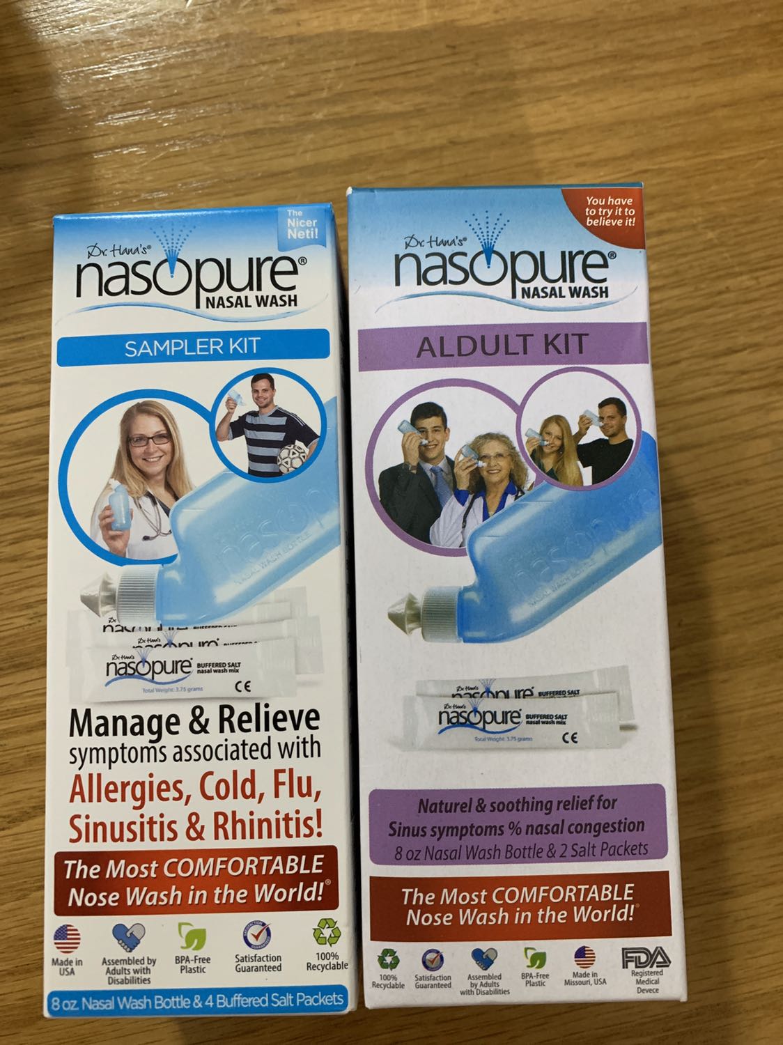 Tại sao đặt hai SP bình rửa mũi một loại Sampler Kit mà giao 1 bình là sampler Kit và 1 bình là aldutl kit ????