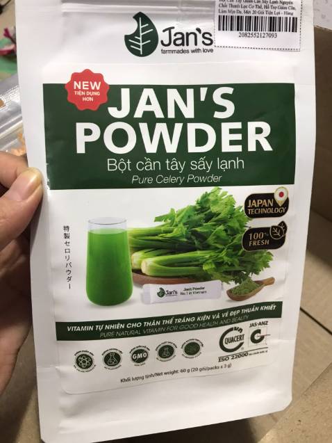 Mua hàng lâu, nay mới quay lại đánh giá sau khi dùng gần hết sản phẩm. Sản phẩm rất ngon, mỗi ngày mình đều uống bột cần tây này, cảm thấy sáng khoái mỗi sáng. Tiếp tục dùng