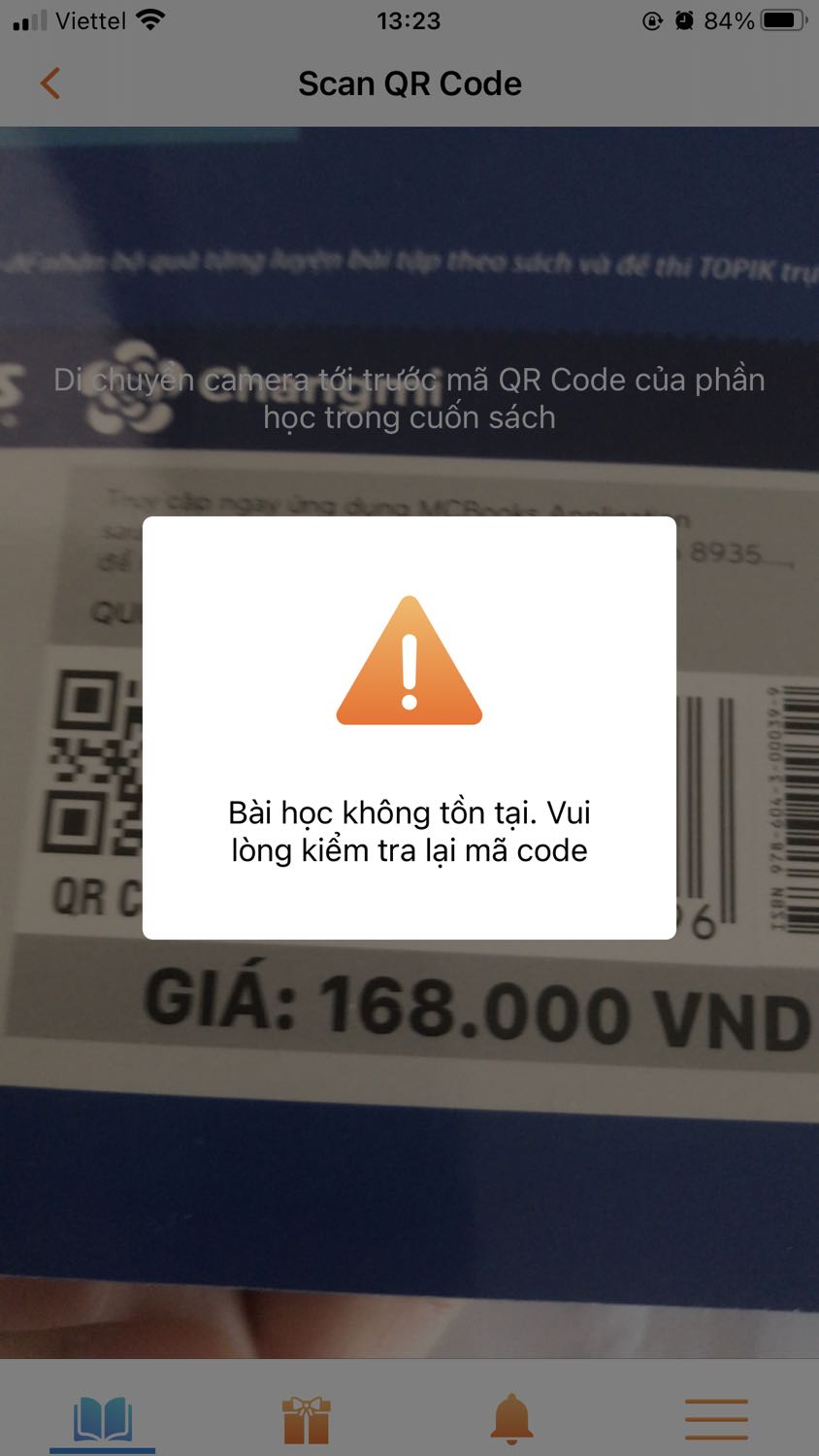 Quét mã QR nhưng phần  bài nghe k có