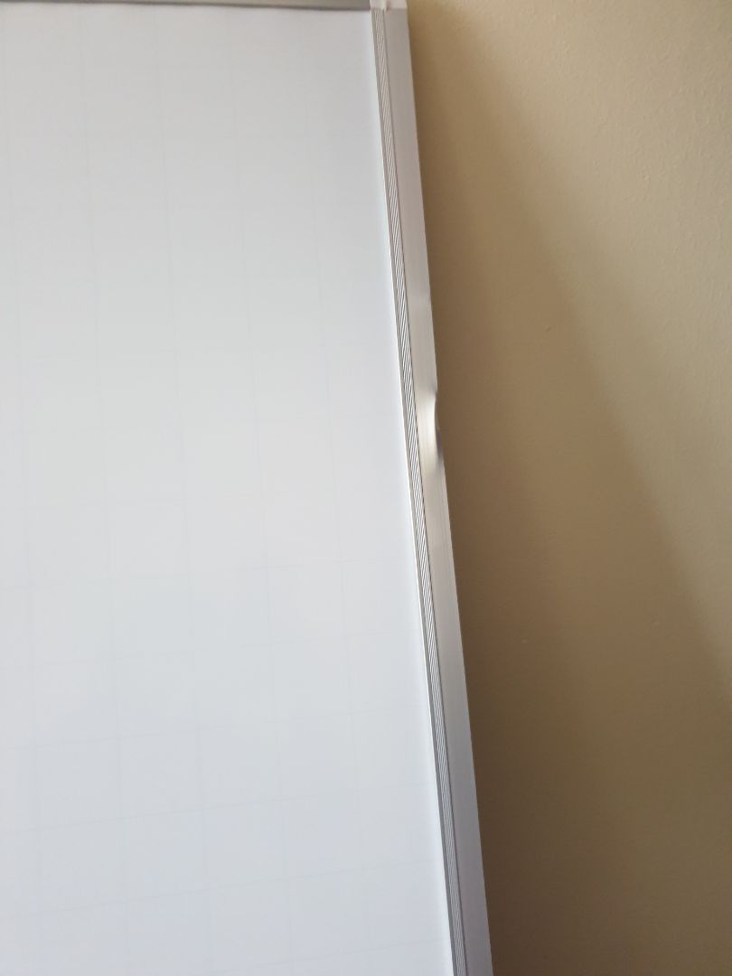 bảng thiếu máng đựng bút như mô tả, bảng giao bị móp méo và không có dụng cụ đính kèm để treo tường. Đề nghị giao bổ sung các phần còn thiếu