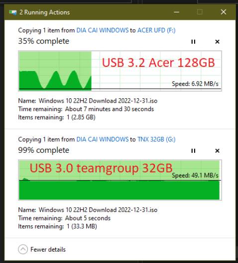 USB 3.2 mà không nhanh bằng 1/2 USB 3.0, mình mua loại 128GB nên tốc độ kém ổn định thế này coi như không dùng được , rất khó chịu.

Hi vọng Acer đổi cho mình cái khác tốt hơn, nếu dòng UP300 này nó chỉ thế thôi thì mình mong trả hàng.
