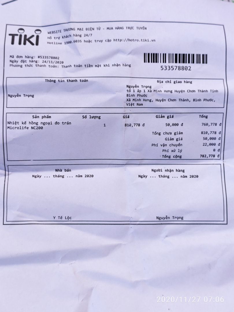 Giao hàng nhanh
Phiếu bảo hành ko có thông tin ngày mua
Hơi khó sử dụng Giao hàng nhanh
Phiếu bảo hành ko có thông tin ngày mua
Hơi khó sử dụng