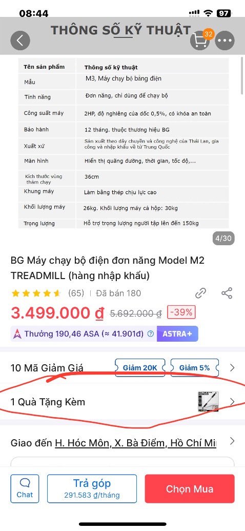 Sản phẩm mới đầu dùng tốt, bền thì phải t gian mới kiểm chứng được, Theo quan sát của tôi hàng này chắc sản xuất tại VN thôi. Nhân viên bán hàng cũng chưa nắm rõ thông tin máy lắm tư vấn nói băng thông rộng 40 mà về đo có 36cm. Lúc đầu đặt hàng có khuyến mãi cây xà đơn mà chả hiểu sao không có