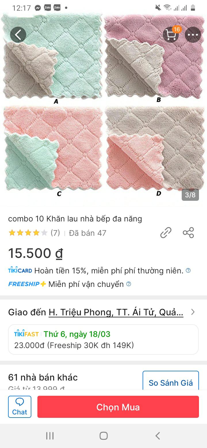 Khăn tạm được. Rất mỏng và ... k biết phải nói sao. Nhưng Shop nên đăng hình thực tế sp của mình lên thông tin cho khách chọn, đừng đăng hình ảo quá sẽ làm khách có chút thất vọng khi nhận hàng.