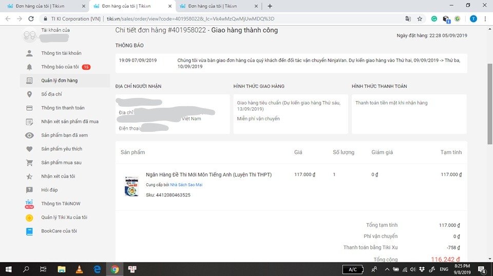 Mua hàng tiki khá nhiều lần, nhưng đây lần này mình thất vọng nhất về tiki.
Đơn hàng  #401958022 và đơn #785090697 của mình đặt tiki ghi rõ ràng miễn phí vận chuyển nhưng shipper lại tự động lấy thêm 40k ship. Tổng 2 đơn của mình hết 3***k nhưng khi giao hàng shipper lại thu 350.k