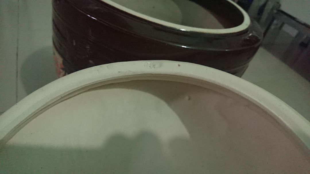 Men tráng không đều. Nhiều lỗ nhỏ li ti. Nắp đậy không được khít. Trên nắp phần gốm bị lõm khuyết.   Thật đáng thất vọng 1 thương hiệu Bát Tràng.