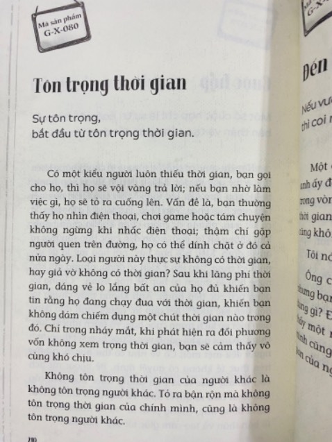 Sách kỹ năng sống. Nội dung 1 trang, dễ đọc. Tiếc là không có bookmark đi kèm.