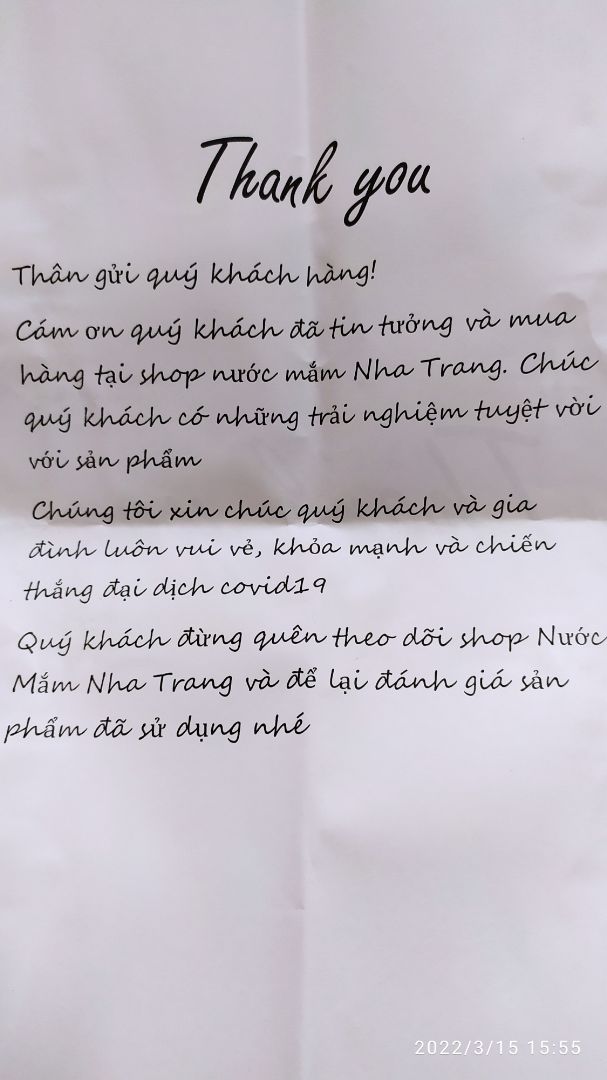 tương nhìn rất xịn xò. shop còn có thư cảm ơn khách hàng. chưa ăn thử nhưng ngửi mùi rất thơm
