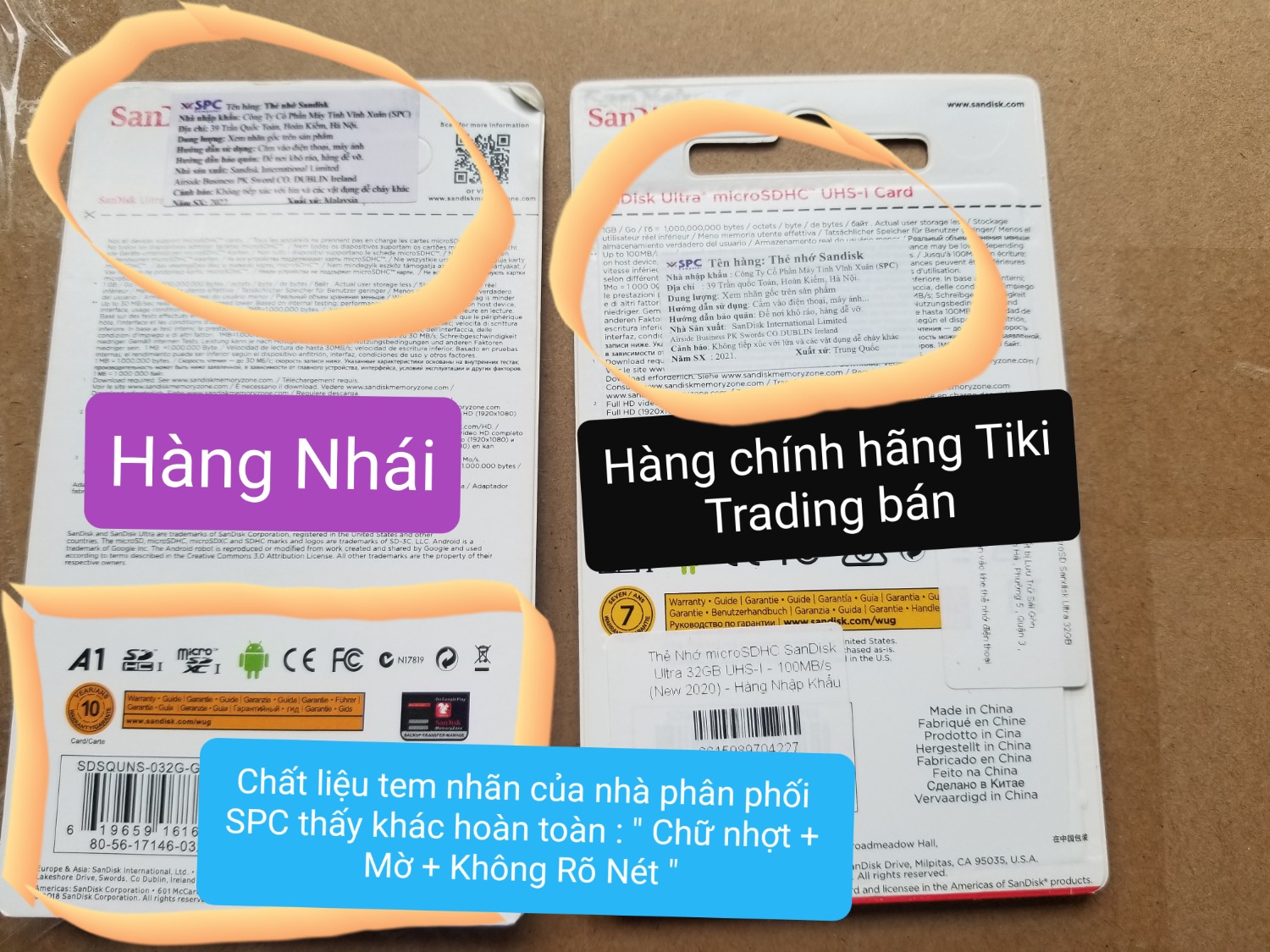 Đây là hàng Fake , hàng nhái nha các bạn, nhà bán hàng còn Fake luôn cả tem nhãn của Vĩnh Xuân (SPC ) luôn. Thật sự là làm nhái hết sức bài bản và tinh xảo . Tui từng mua hàng từ Ram , SSD, CPU , Main cho tới thẻ nhớ của Vĩnh Xuân SPC phân phối nên nhìn là biết Fake ngay .
 Còn 1 điểm hết sức cơ bản là cái thẻ nhớ lại không được tháo ra để dán tem bảo hành