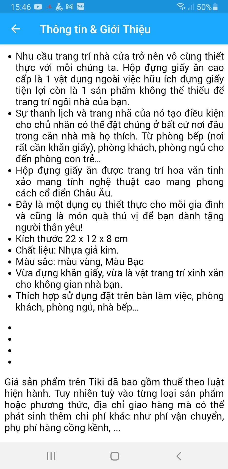 mua thấy để phần thông tin là dài 22cm mà sao shop giao dài 18.5cm