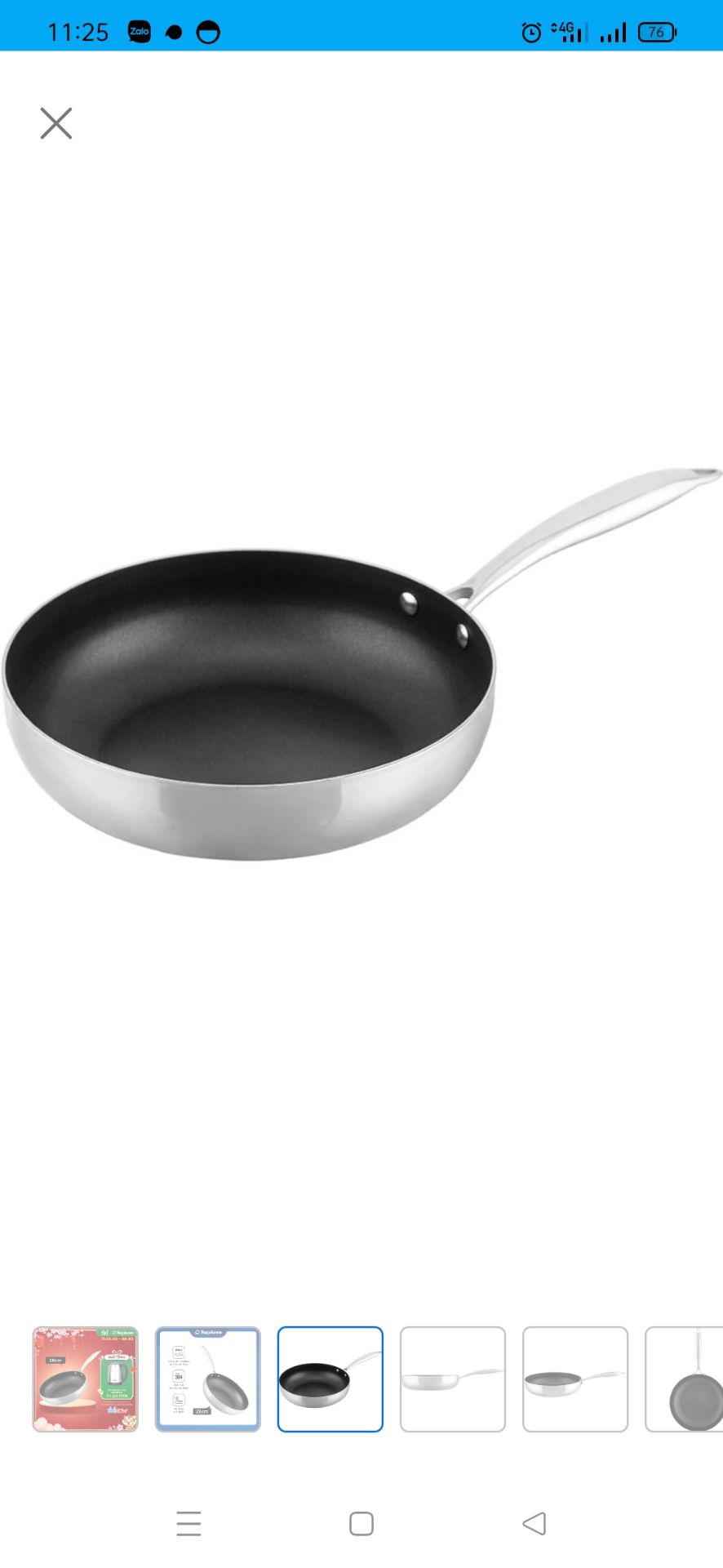 Giao hàng rất nhanh. Vợ đang cần vào việc luôn. Chất liệu inox đặc, nhìn sang. Men chống dính dùng thích. Hãng này dùng hàng khá ok