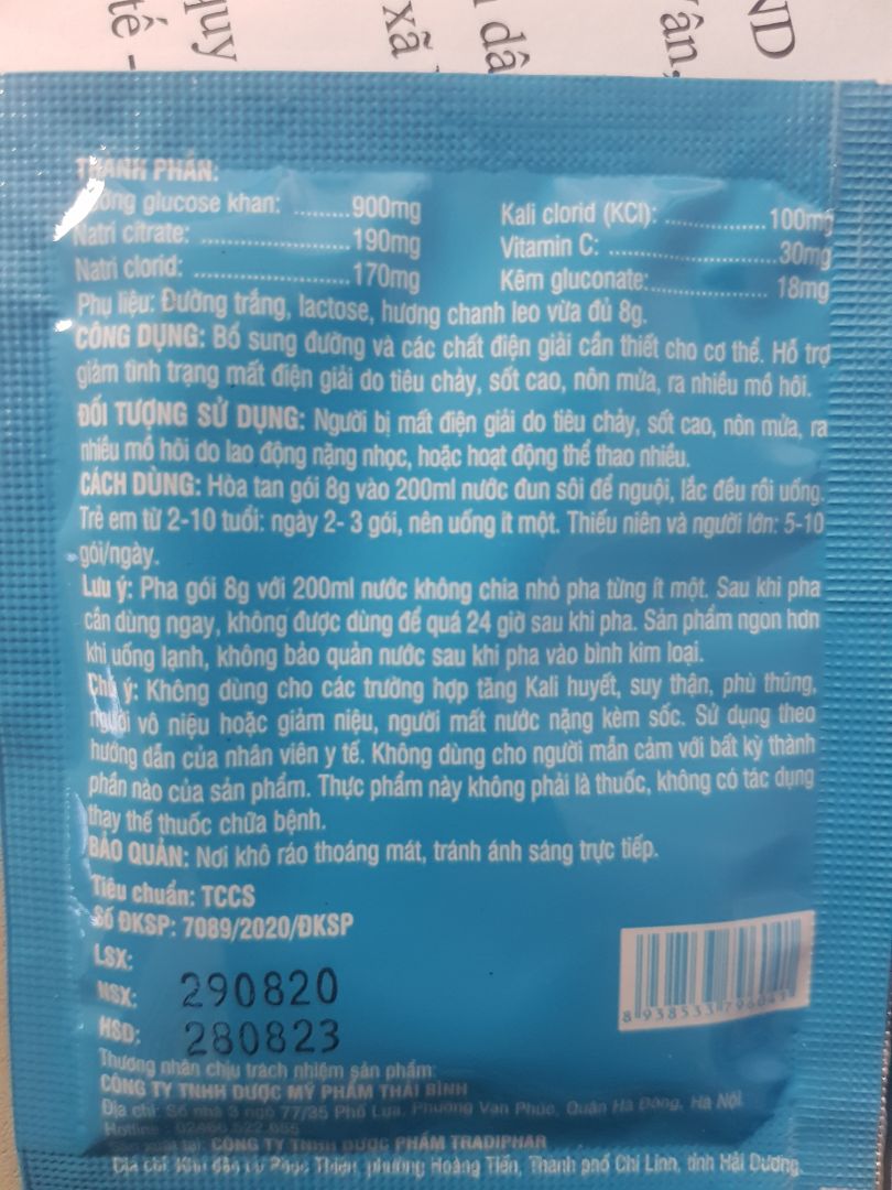 Thành phần dinh dưỡng như trong ảnh