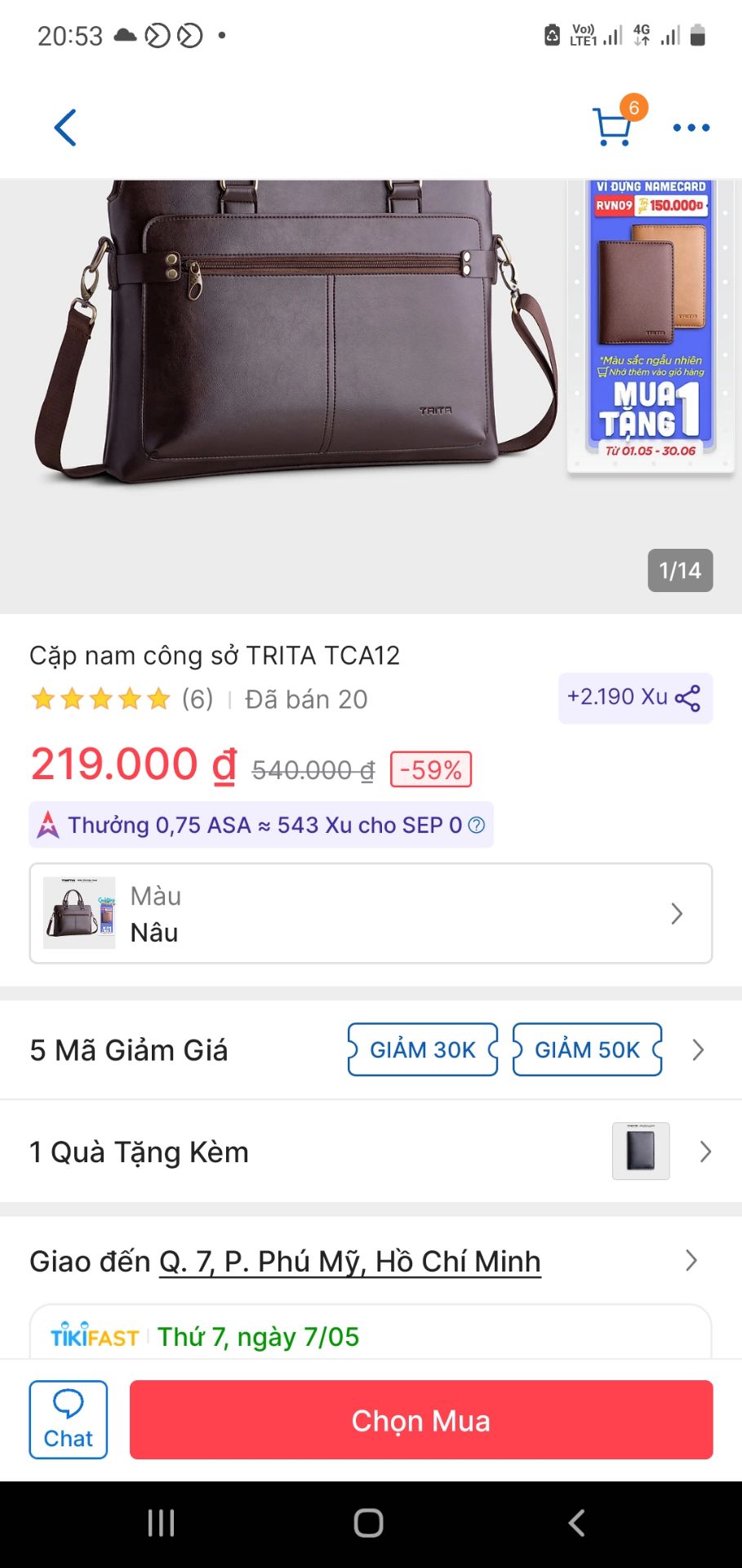 đã nhận hàng nhưng kg kèm ví da