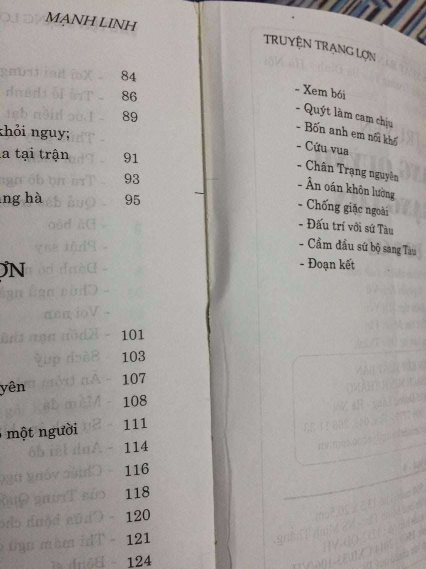 - Chất giấy dày dặn
- Nội dung hay (mình thích Trạng Quỳnh từ nhỏ, giờ đặt mua cho bé em0
Nhưng có điều cuối sách trang giấy lỏng lẻo như sắp rơi ra, mình nghĩ là sách này để lâu rồi??? - Chất giấy dày dặn
- Nội dung hay (mình thích Trạng Quỳnh từ nhỏ, giờ đặt mua cho bé em0
Nhưng có điều cuối sách trang giấy lỏng lẻo như sắp rơi ra, mình nghĩ là sách này để lâu rồi???