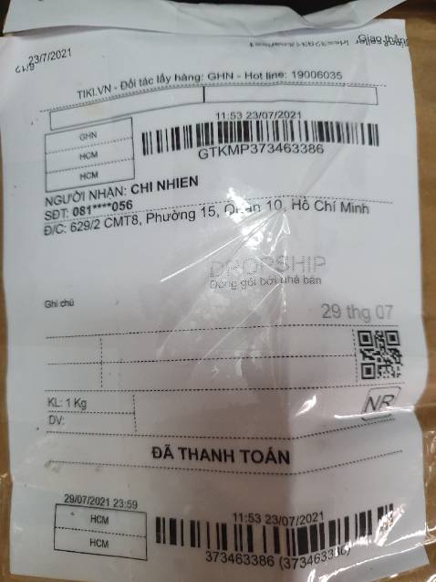 Tôi chưa nhận hàng. Tôi nhận hàng là cháo ăn liền. Của người trên hình và cả tên tôi. Tiki đã nhầm lẫn gói hàng của tôi