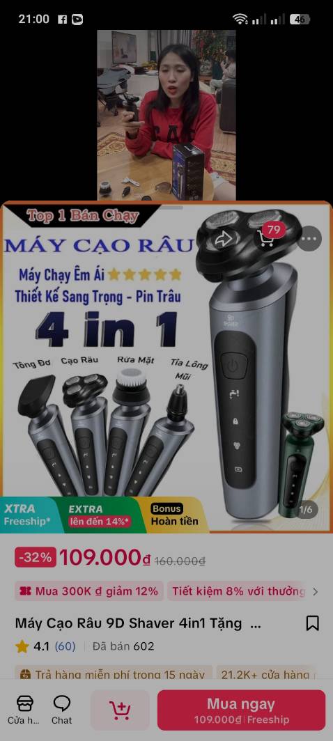 Hàng cũ k cạo đc râu máy thì cũ đổi hàng hoàn trả tiền