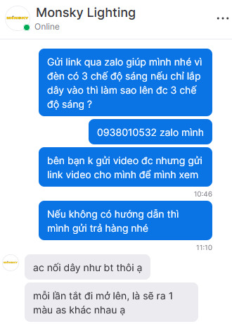 Sản phẩm không có hướng dẫn cụ thể. Liên hệ nhà bán để được hướng dẫn thì cũng không có tài liệu hay video hướng dẫn.
Theo thông tin từ nhà bán thì đèn sẽ chuyển màu khi tắt và mở lại chứ không phải tùy chỉnh theo công tắc.