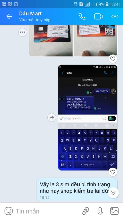 Mình mua 3 sim cái nào cũng kích hoạt từ tháng 21/7 ( mình nhận hàng ngày 06/10) shop đã hoàn tiền chênh lệch cho mình ( cái này shop hỗ trợ rất tốt), nhưng thật lòng mình không vui đề nghị shop xem lại để phục vụ tốt hơn.