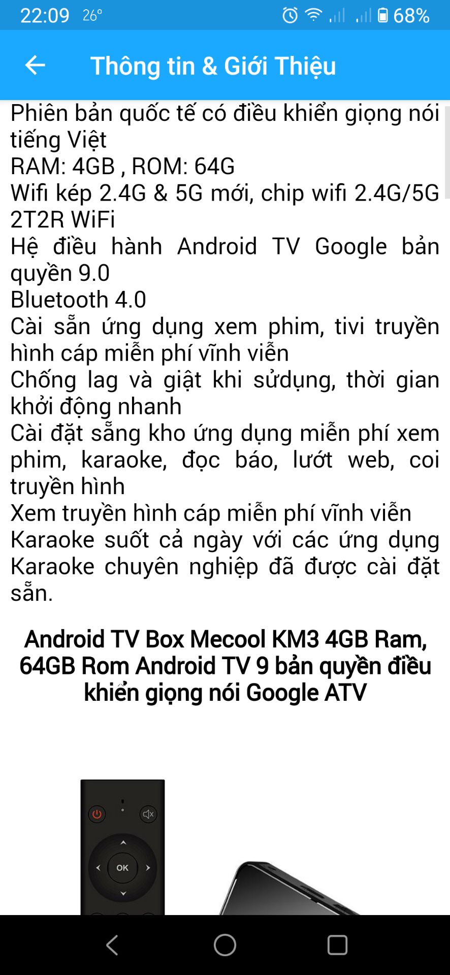 Nhờ Tiki xem lại và đánh giá điểm của 47shop.net. Đặt hàng TV BOX MECOOL KM3 (4GB RAM, 64GB ROM) thi giao hàng MECOOL KM1 (4GB RAM, 32GB ROM) vỏ hộp thì MECOOL KM3. Đề nghị TIKI xử lý lại đơn hàng này. Tôi không chấp nhận cách làm việc như vậy.