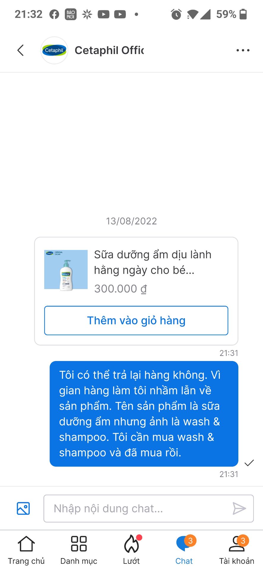 tôi có thể trả lại hàng không. vì gian hàng làm tôi hiểu lầm khi up ảnh sản phẩm là wash & sampool. tôi có thể trả lại hàng không. vì gian hàng làm tôi hiểu lầm khi up ảnh sản phẩm là wash & sampool.