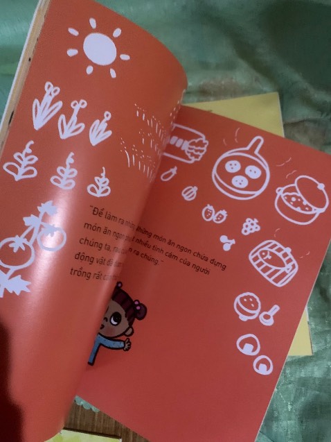 Mua sách này đúng là ko phí, sách giúp bé tính tiết kiệm, lòng biết ơn và việc bảo vệ mt. Còn có lợi ích của thúc ăn nữa mà, sách 10đ ko có nhưng....