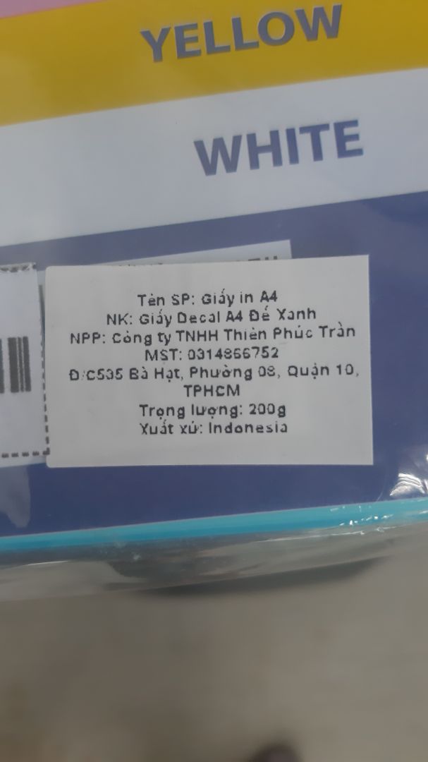đặt hàng decal đế xanh, giao hàng là giấy màu, xem sp thì thấy tem không hiểu luôn.