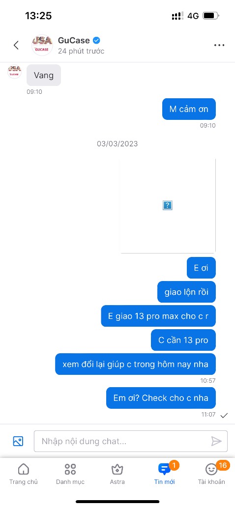 Đơn hàng này giao sai yêu cầu của KH (mua 13pro mà giao 13pro max trong khi mình đã chat riêng cho shop.
Liên hệ chủ shop bên đó không trả lời
Yêu cầu tiki liên hệ shop gọi lại cho mình