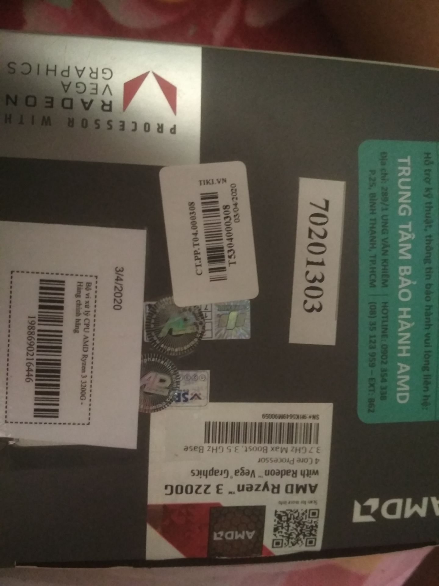 Mua ryzen 3 3200g thì giao ryzen 3 2200g cần đổi lại ngay