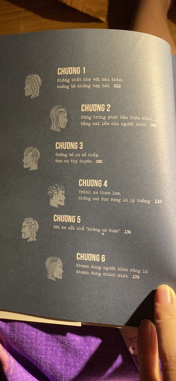 Chọn mua cuốn sách này vì đang giai đoạn bầu bì dễ tức giận chứ bt chắc sẽ ko mua. Nội dung hầu hết là những điều ai cũng biết, chỉ là nó được diễn đạt bằng 1 người có văn phong hay, như mình tâm sự với bạn bè cho lời khuyên vậy á