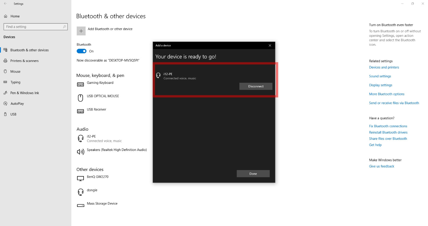 Mình mua về không cần driver - chạy trên win 10 -64 bit . Khi các bạn gắn vào cổng usb thường góc phải sẽ có thông báo kết nối usb , trường hợp không có thì bạn làm như hình . Vào search tìm bluetooth và bật , sau đó quét thiết bị và kết nối . Khá đơn giản so với mình ^^ . Đã *** trong bán kính 5m kết nối ổn định , lâu lâu giật xíu nhưng không đáng kể . Nhược điểm thì chắc khi kết nối thì đèn của usb cứ chớp sáng hoài