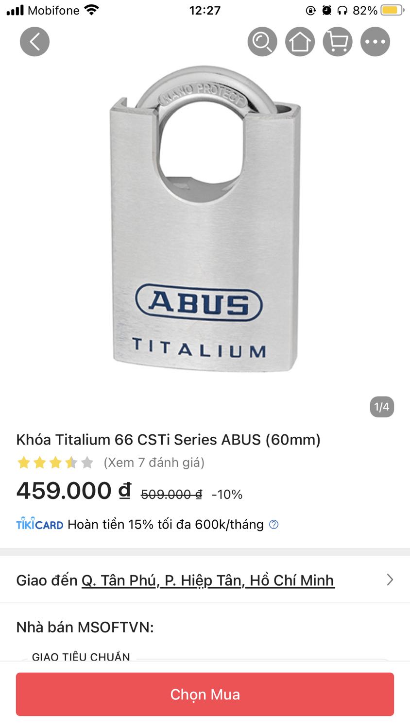 Tôi order khoá 459k mà ship lại cho tôi loại 285k!!!!
Tôi nghi ngờ shop có hành vi *** đảo!!! Yêu cầu tiki hỗ trợ tôi trả hàng và hoàn tiền!!!! Tôi order khoá 459k mà ship lại cho tôi loại 285k!!!!
Tôi nghi ngờ shop có hành vi *** đảo!!! Yêu cầu tiki hỗ trợ tôi trả hàng và hoàn tiền!!!!