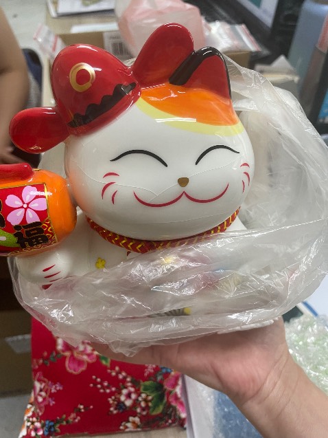 Tượng mèo bị nứt bể đầu
Mẫu đúng