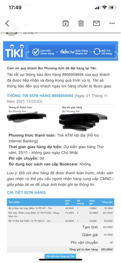 Tôi đặt mua mực tím nhưng hàng giao đến là màu đen Tôi đặt mua mực tím nhưng hàng giao đến là màu đen