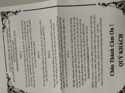 Rất hài lòng ! Giao hàng nhanh ! Sách trình bày đẹp rõ ràng. Đặc biệt ấn tượng với thư ngỏ của shop.