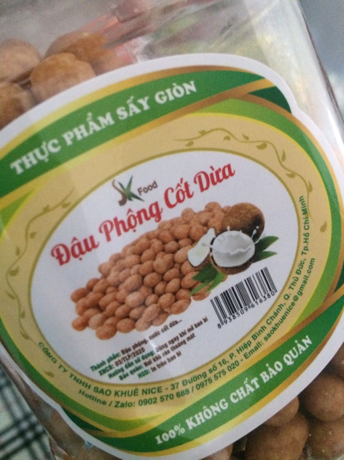 Mình rất tiếc khi phải đánh giá 1 sao cho sản phẩm này!
- Sản phẩm nhận được ko phải sản phẩm đặt mua. (Khác chủng loại, khác thương hiệu)
- Bao bì nhản mác quá sơ sài, đến khối lượng của sản phẩm còn không ghi.
- Chất lượng sản phẩm rất thấp, lớp bột ở ngoài đậu cứng như bê tông cốt thép (chống chỉ định với người lớn tuổi, người không dùng răng thật...)
- Chủ yếu là ăn bột, đậu rất rất bé nhé.