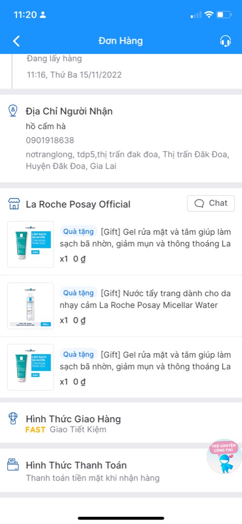 Mình có đặt 2 sp của shop gồm sữa rửa mặt và nước tẩy trang trị giá 780k có quà tặng của hãng kèm theo gồm 2 tuýp sữa rửa mặt và 1 chai nước tẩy trang nhỏ nhưng khi nhận đc sp thì như hình. Đã thế đóng gói sp thì quá sơ sài. Không biết do vô tình hay cố ý mà shop đã bớt quà tặng đi. Không những vậy nhìn hàng k đc chất lượng khi đóng gói đây là sự thiếu tôn trọng người mua. Quá thất vọng