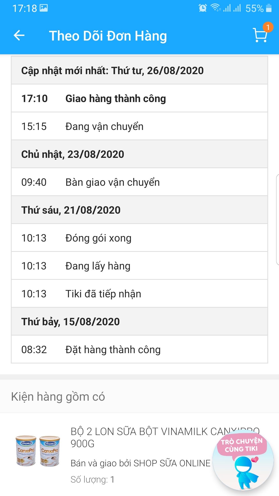 mua bộ 2 *** sản phẩm thì chỉ nhận được 1 ***. giao hàng 11 ngày mới tới. thất vọng cho tiki và shop sữa online.
