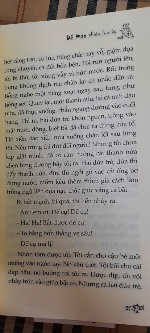 Bìa đẹp, giấy tốt, lời văn hay. không hổ danh là tác phẩm nổi tiếng. Các con tiểu học đọc truyện này sẽ học đc nhiều các diễn đạt.