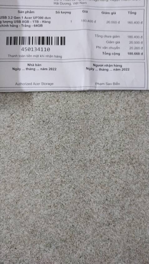 Đã nhận đúng hàng. Đang ***.