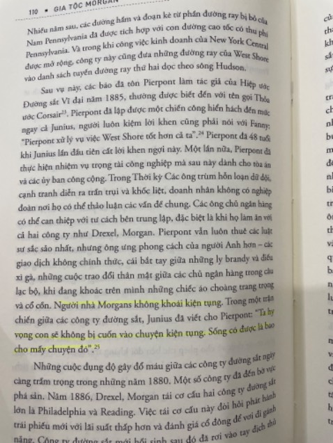 Sách hay đọc rất thực tế, kể về gia tộc tài chính lớn nhất thế giới, mình đọc mới được 10% cuốn sách, thấy Morgan xây dựng sự giàu có qua các thế hệ rất hay, người nào cũng tận tuỵ trong công việc từ Peabody đến Jack sau này. Tuy nhiên, sẽ cần có kiến thức tài chính với xã hội rộng mới nắm bắt được hết thông tin trong sách.