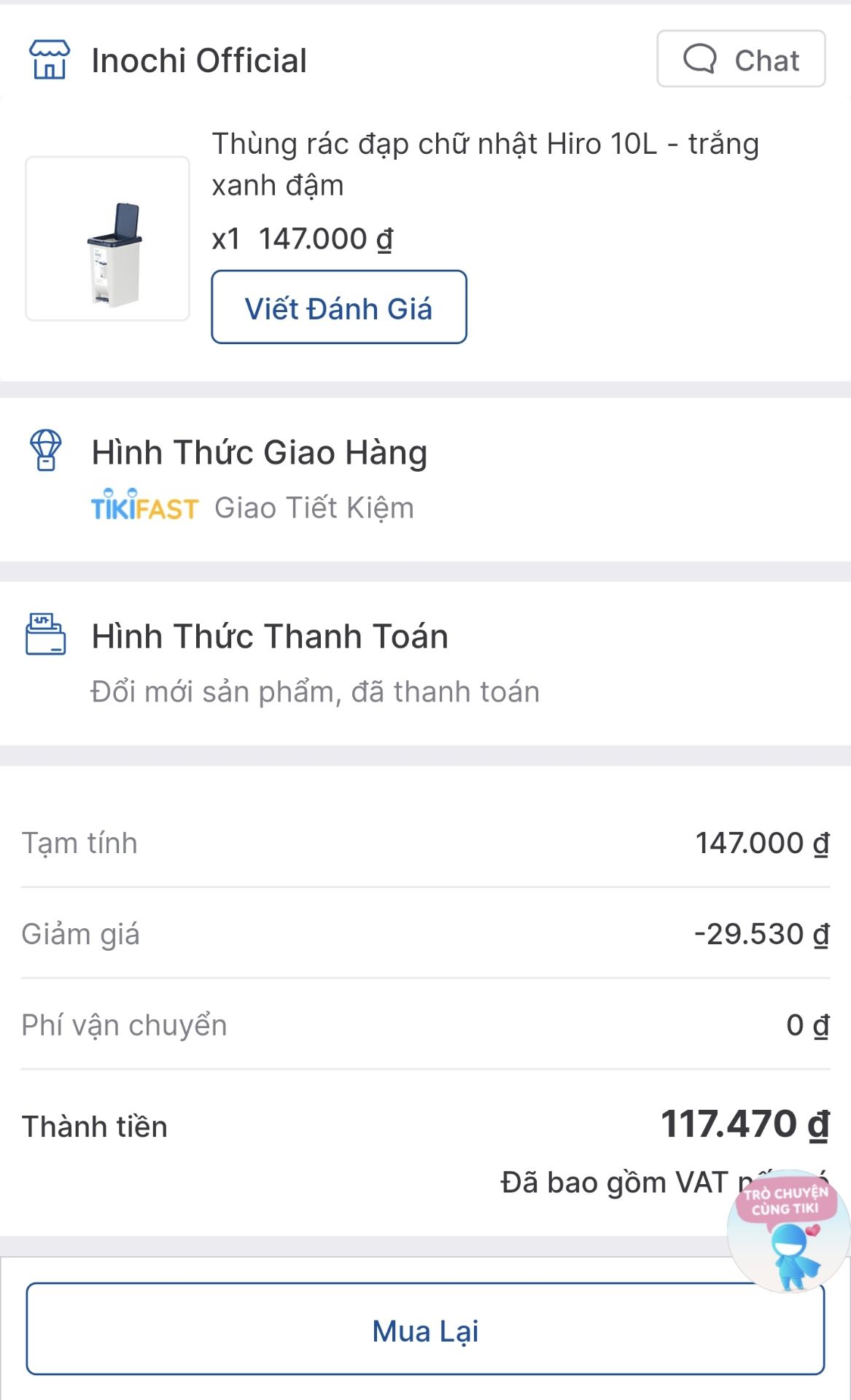 Quá thất vọng, shop làm ăn mất uy tín. Mình đặt hàng lần đầu màu xanh đậm, giao màu trắng ghi. Gọi Tiki đổi hàng, hàng thu hồi, giao cái khác vẫn màu trắng ghi. Quá tệ!