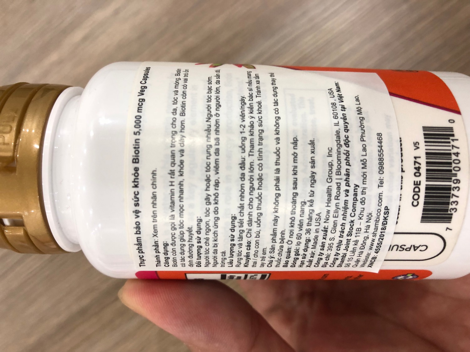 Nhập khẩu từ USA và có thông tin rõ ràng công ty nhập khẩu, phân phối. Có số giấy phép của Cục ATTP - Bộ Y tế và cả trang web của công ty đại diện tại Việt Nam.