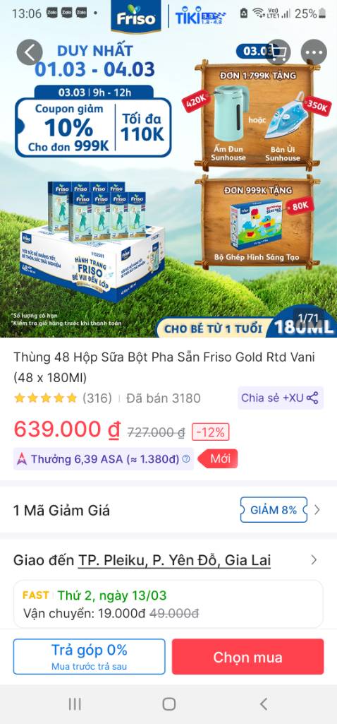 Trên áp ghi tặng bộ ghép hình 80k cho đơn 999k. Mình đặt 2 thùng hơn 1tr mà khi nhận hàng không có bộ ghép hình