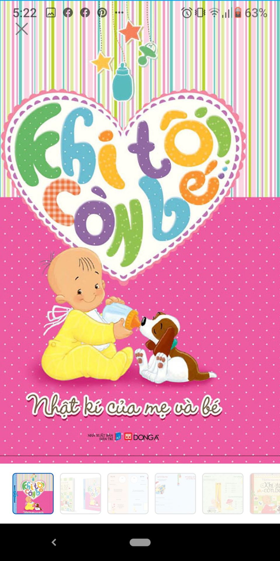 quyển khổ a4, bìa dày, có mẫu sẵn để ghi chép các thông tin về bé.