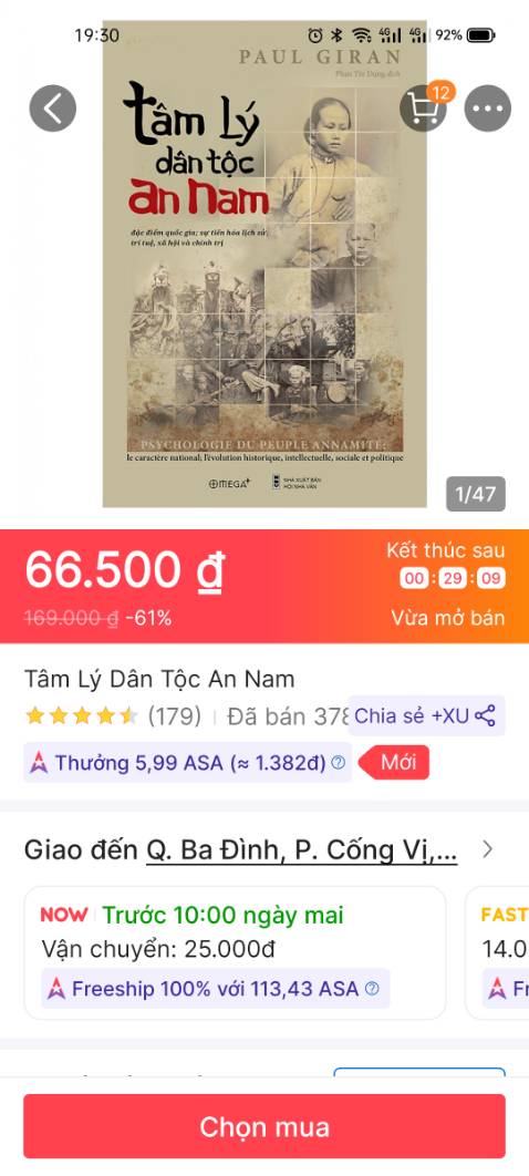 Chưa bao giờ để ý giá bìa trên sách vs giá sale, nay vô tình nhìn thì thất vọng thật sự vs tiki, treo đầu dê bán thịt ***. Giá sản phẩm ghi 169k, sale 60% còn 68k, nhưng về mở sách lại có giá bìa 109k, vậy thì khác gì trá hình tăng giá lên để giảm sâu nhưng thực tế là giảm giá bình thường. Chưa bao giờ để ý giá bìa trên sách vs giá sale, nay vô tình nhìn thì thất vọng thật sự vs tiki, treo đầu dê bán thịt ***. Giá sản phẩm ghi 169k, sale 60% còn 68k, nhưng về mở sách lại có giá bìa 109k, vậy thì khác gì trá hình tăng giá lên để giảm sâu nhưng thực tế là giảm giá bình thường.