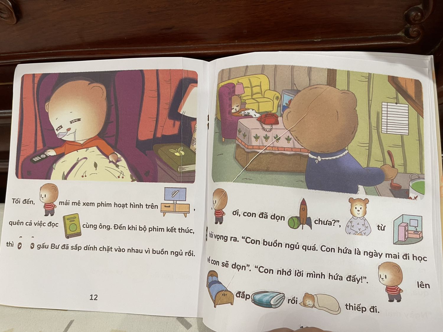 Trong bộ có quyển “Gấu Bư không giữ lời hứa” bị lỗi, hình ảnh hoè không rõ hình và chữ, nhiều trang giấy bị gấp lát.